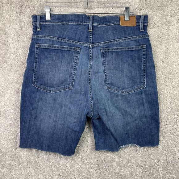 ABLE Jean Shorts Denim Raw Hem Cut Off Size 32 Mid Rise - Picture 3 of 9